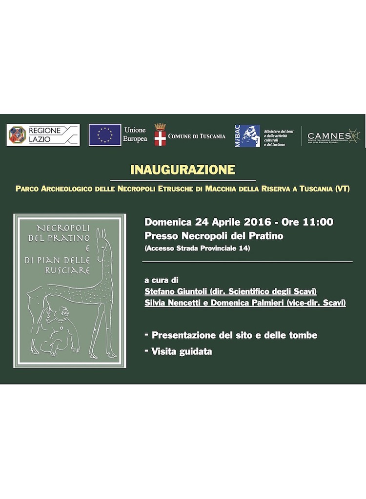 Inaugurazione Parco Archeologico delle Necropoli Etrusche di Macchia della Riserva a Tuscania (VT)